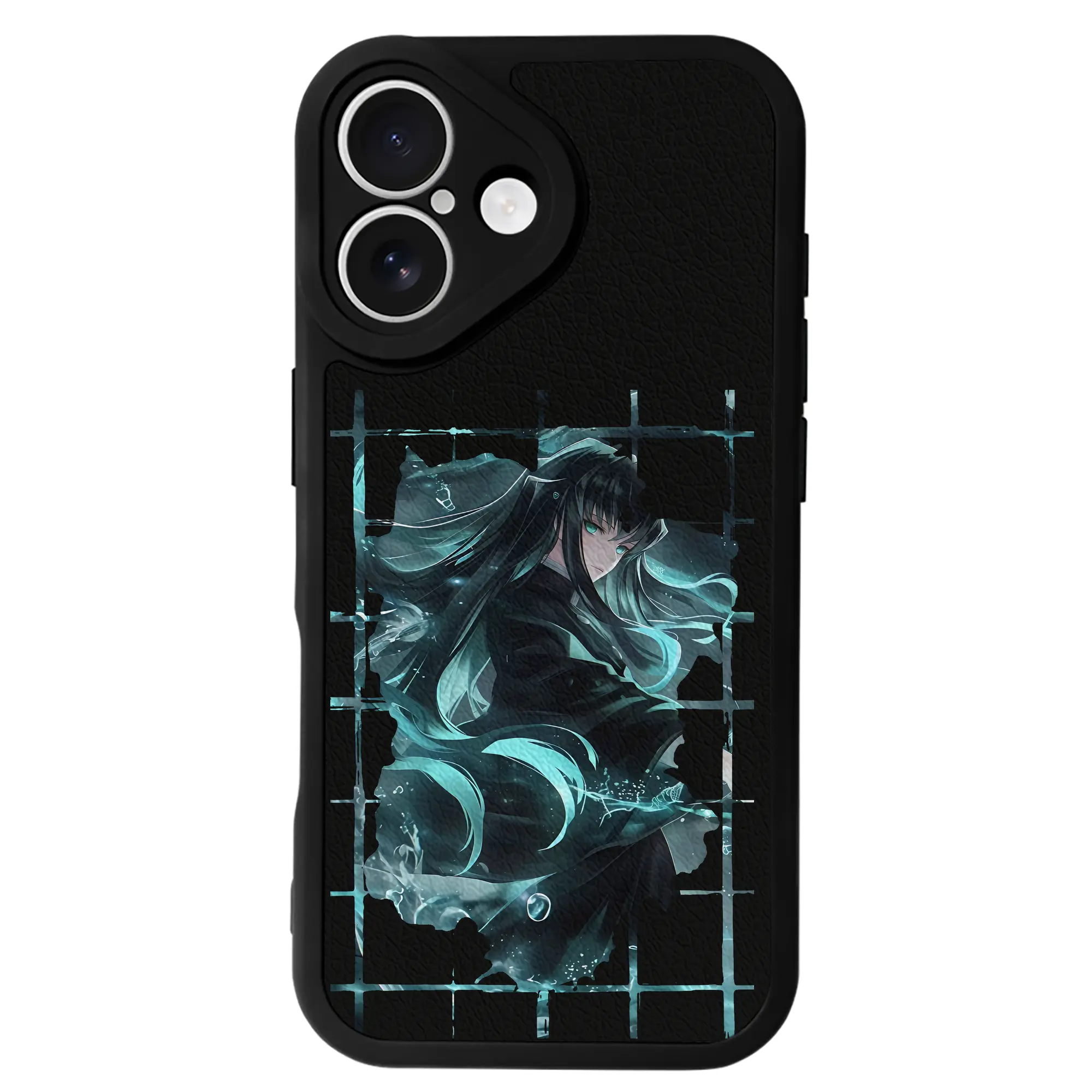 鬼滅の刃 グッズ,時透 無一郎 - IPhone 16シリーズ対応 ・ シリコンスマホケース ・ レザー調 ・ 高精度フィット ・ 耐衝撃 ・ ワイヤレス充電対応 ・ 精密カット